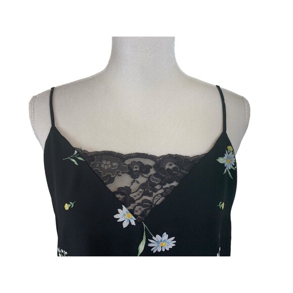 Nine Britton Stitch Fix Cami Blouse Women’s Medium Black Floral Spaghetti Straps - Picture 2 of 12